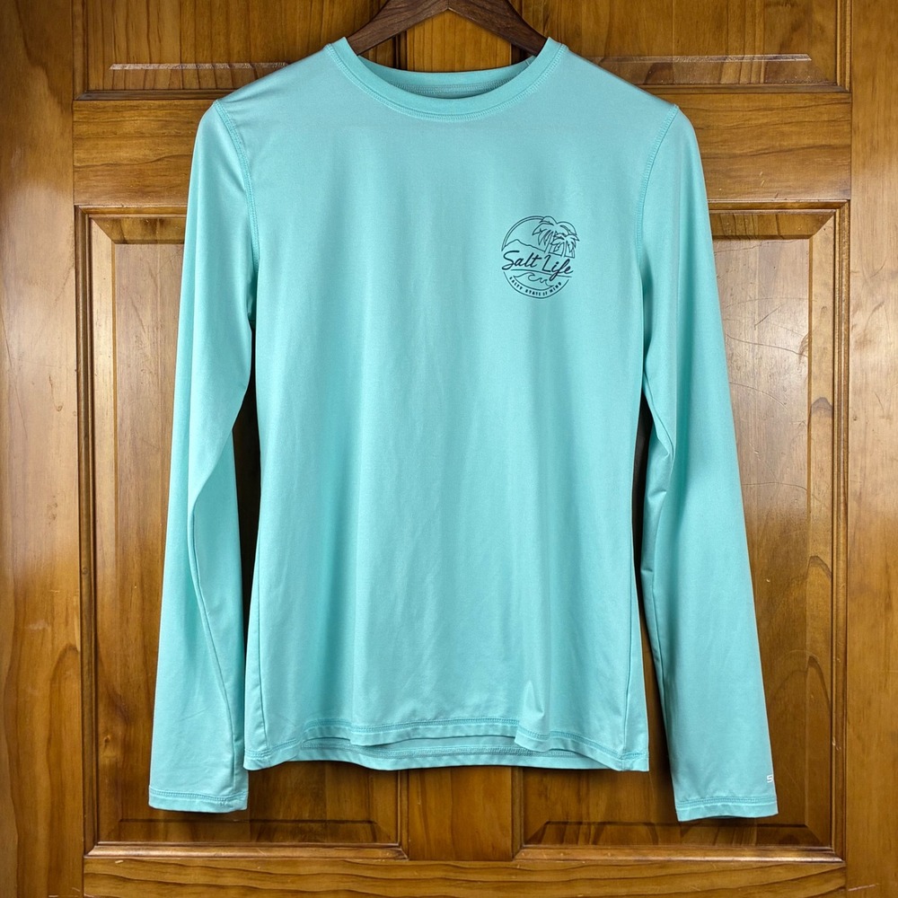 Salt Life Men's Long Sleeve Tee in Seafoam Aqua